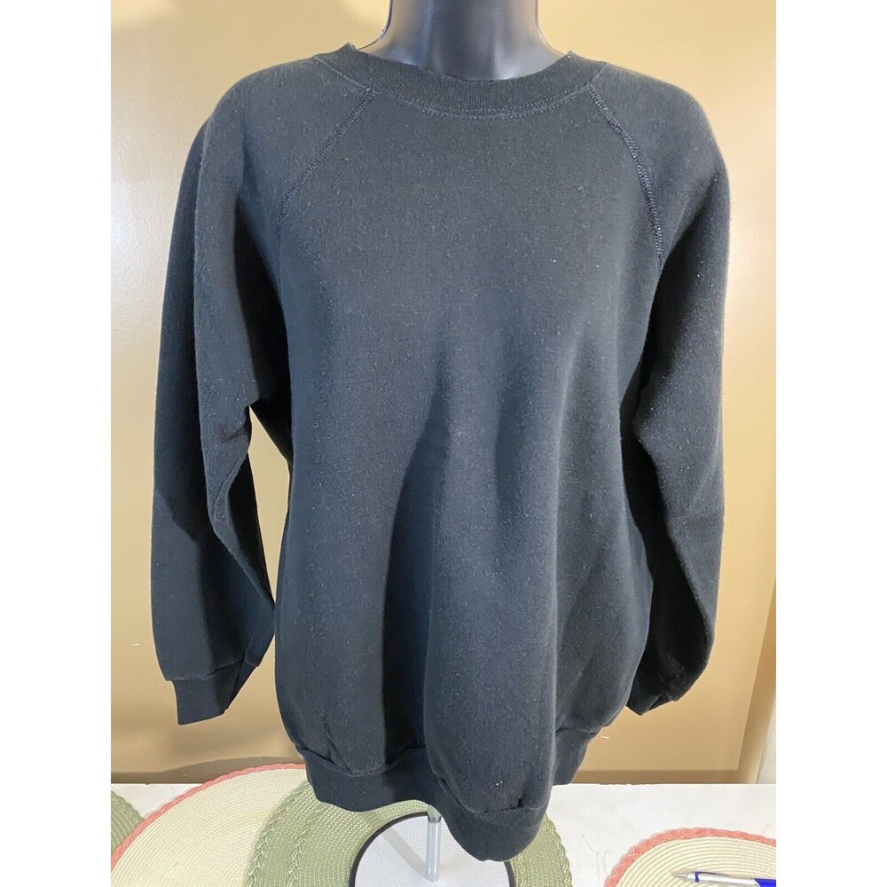 Vintage Tultex Women’s Black Pullover Sweatshirt Size Large